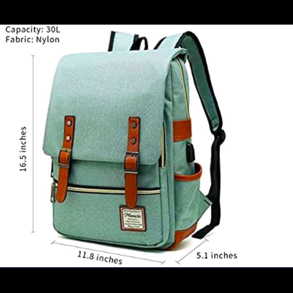 MANCIO Slim Laptop Backpack with USB Charging Port